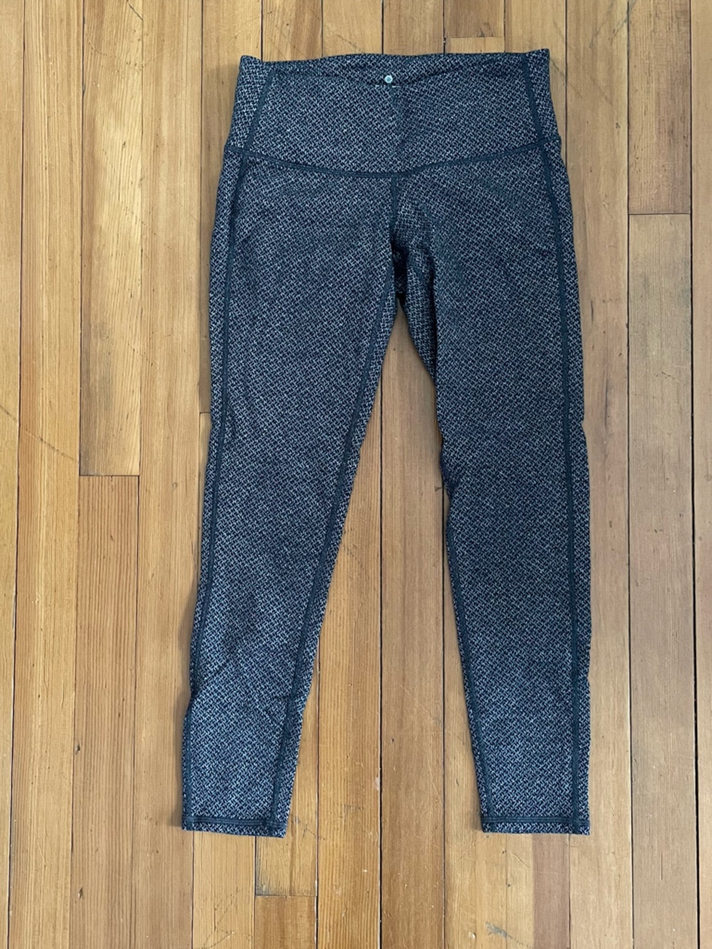 Athleta Black and Gray Textured Performance Leggings